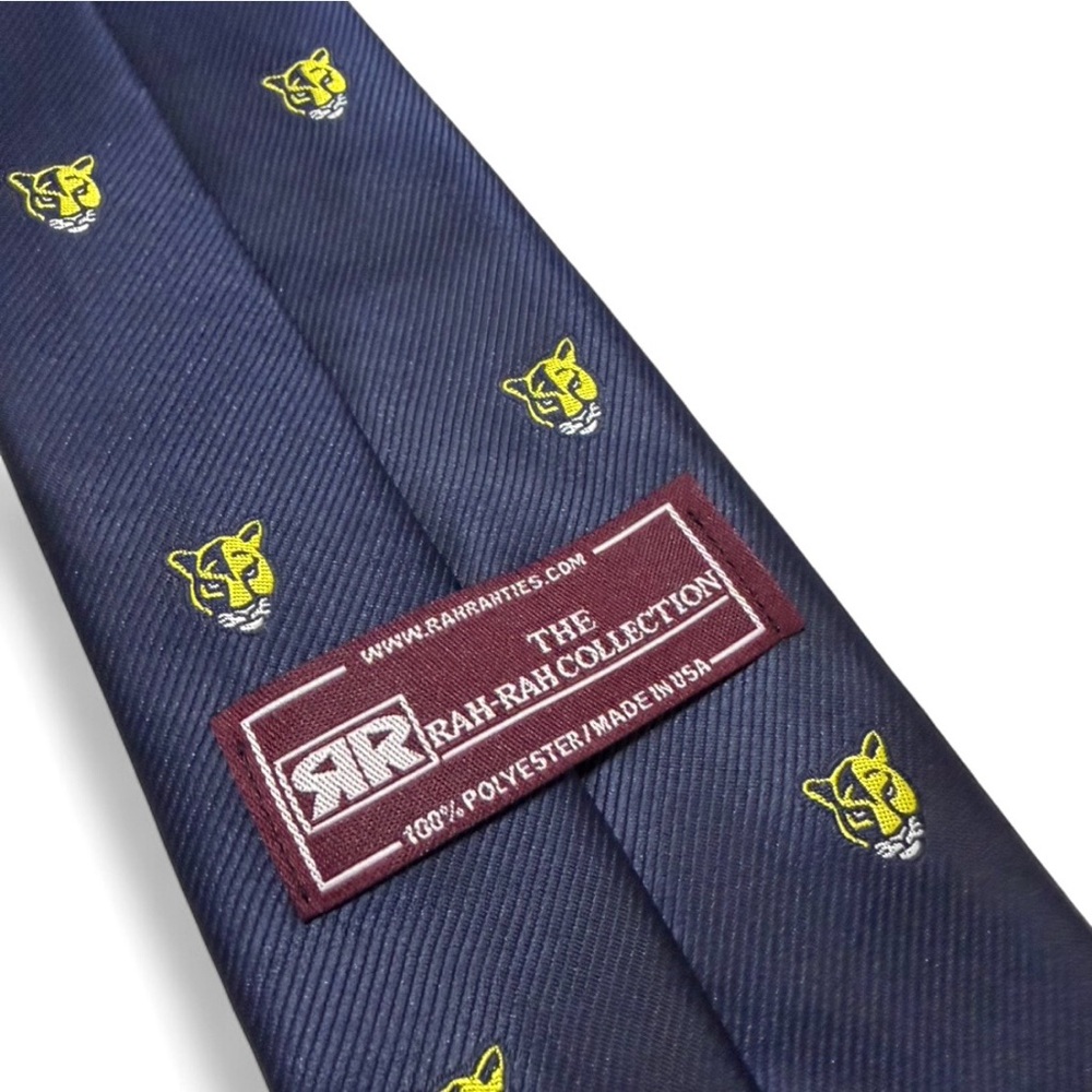 Rahr & Rahr Collection-Navy-Panther Print Mens Tie-Made in USA-Collegiate-2000s - Picture 4 of 7
